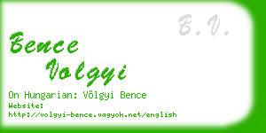 bence volgyi business card